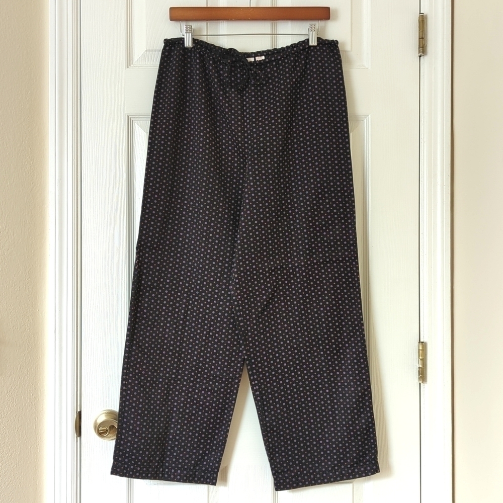 Victoria's Secret Floral Slouchy Oversized Straight Leg Pajama Pants Black Small